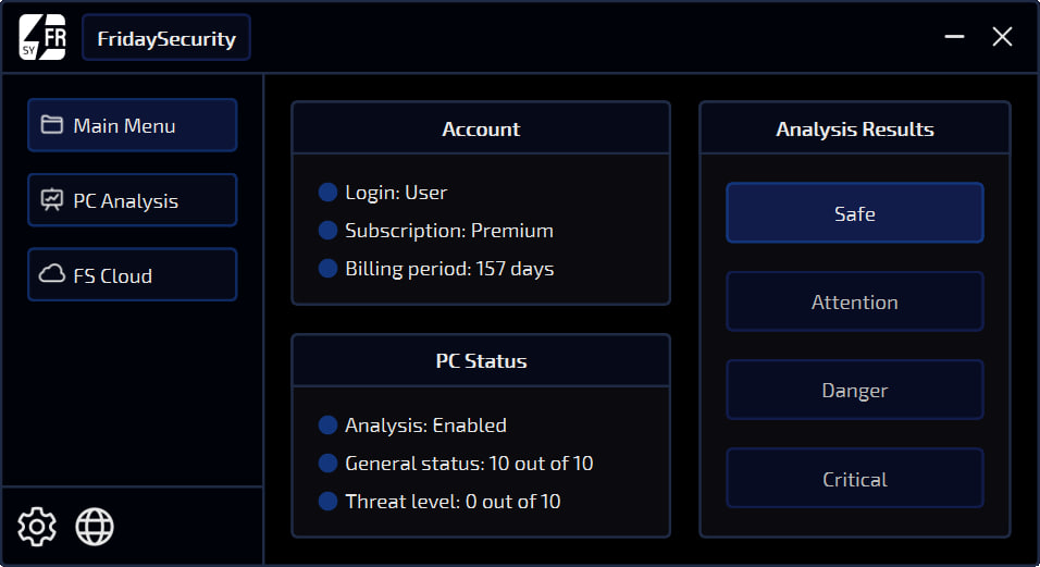 Interface FridaySecurity
